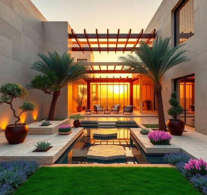 Choose Greenapex for modern garden design in Cherrywoods Dubai with elegant landscaping, planting, irrigation systems, and seasonal garden maintenance.
