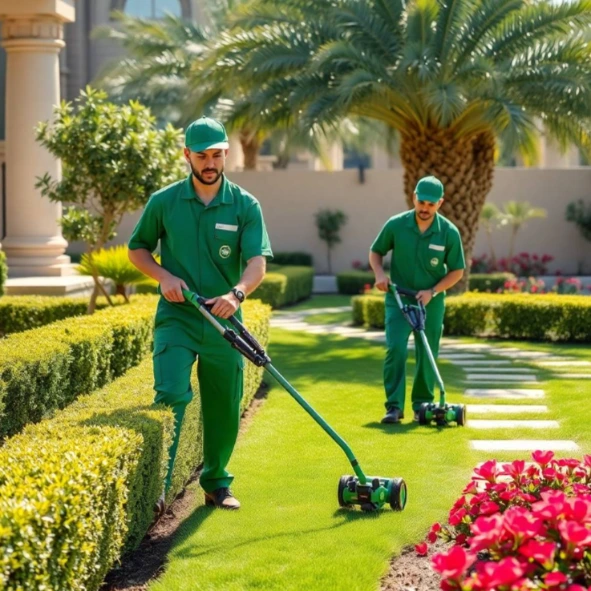 Creative garden design and landscaping services in Jumeirah Village Circle, Dubai, providing customized garden planning, outdoor space design, soft landscaping, hardscaping, irrigation solutions, and professional garden maintenance for villas and residential properties.