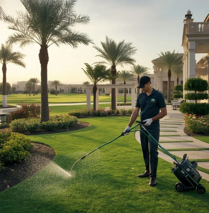 Certified garden design and landscaping services in Villanova, Dubai, providing customized garden planning, outdoor space design, soft landscaping, hardscaping, irrigation solutions, and professional garden maintenance for villas and residential properties.