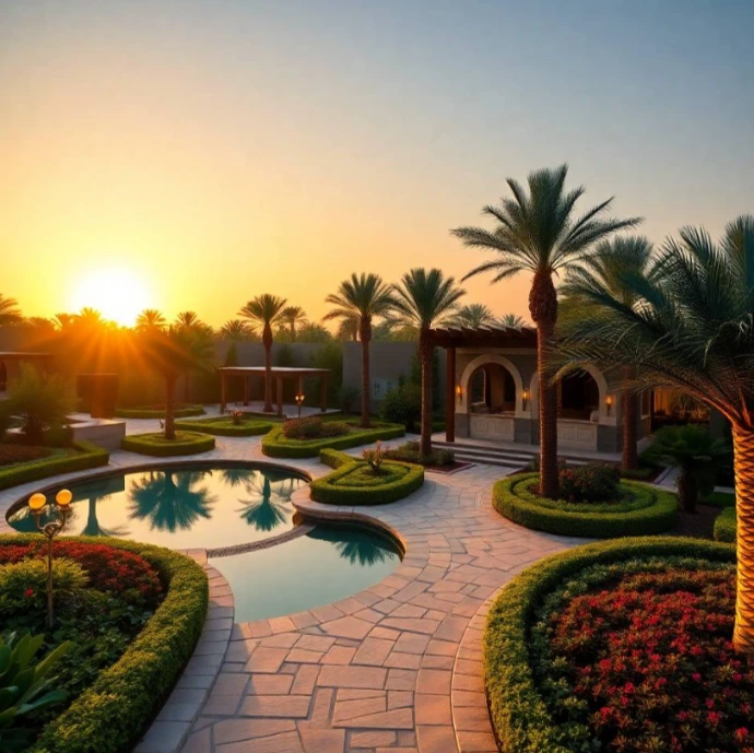 Transform your property with Greenapex elite garden design in Bluewaters Island Dubai featuring innovative landscapes, lush greenery, and expert maintenance.