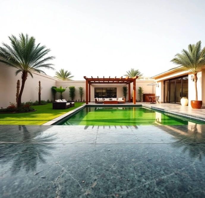 Transform your outdoor space with Greenapex custom landscaping and garden design in Madinat Al Riyadh, Abu Dhabi for villas and businesses.