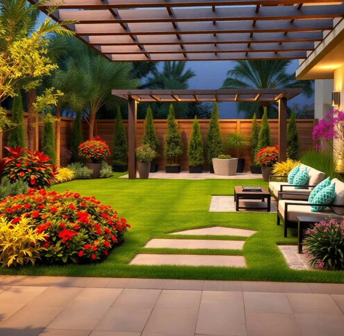 Upgrade your outdoor space with Greenapex garden design and landscaping in Al Zahia Sharjah, including lawn care, planting, irrigation, and maintenance.