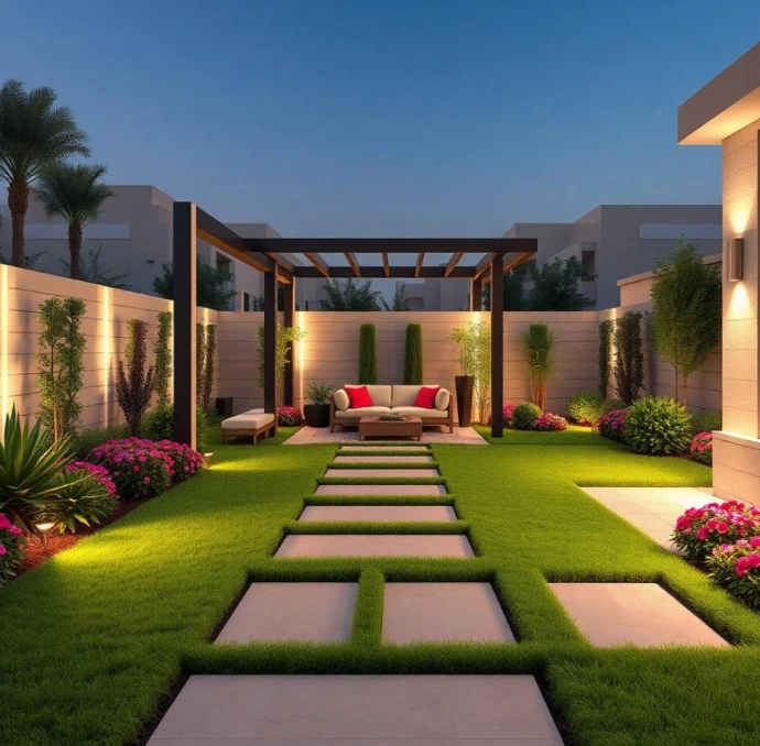 Choose Greenapex for luxury garden design and landscaping in Al Suyoh Sharjah featuring irrigation, lawn care, planting, and expert maintenance.
