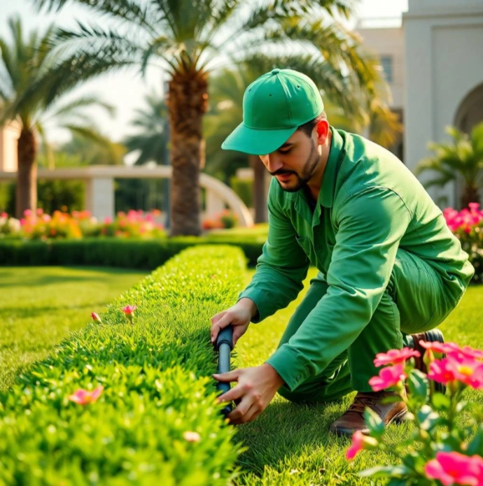 Choose Greenapex for luxury garden design and landscaping in Al Khan Sharjah featuring irrigation, lawn care, tree planting, and maintenance services.