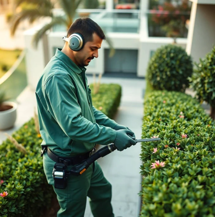 Upgrade your outdoor space with Greenapex garden design and landscaping in Al Yarmook Sharjah, including lawn care, irrigation, pruning, and planting.