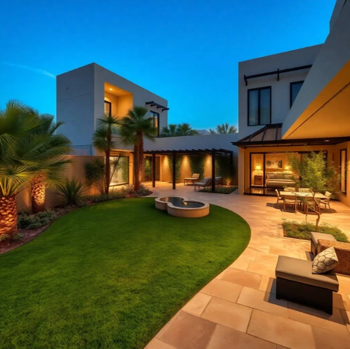 Transform outdoor spaces with Greenapex garden design in Saadiyat Island, offering elegant landscaping, planting, lawn care, irrigation, and maintenance.