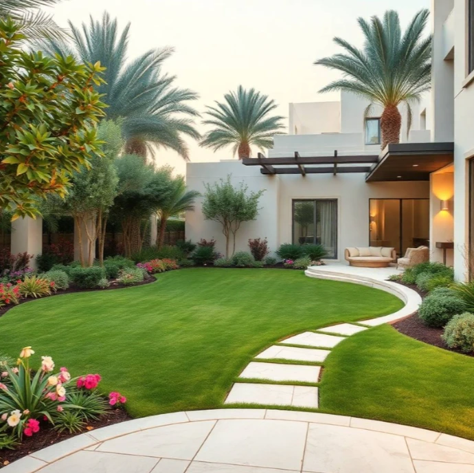 Transform your Al Rawdah Abu Dhabi property with Greenapex garden landscaping, including custom design, lawn care, planting, irrigation and landscape improvements.