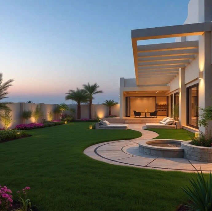 Transform your Al Forsan Village Abu Dhabi garden with Greenapex, offering custom landscaping, lawn care, tree planting, irrigation and seasonal garden services.