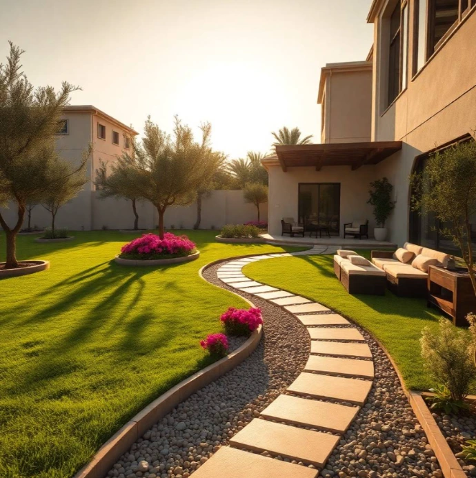 Transform Baniyas outdoor spaces with Greenapex garden landscaping, featuring elegant planting, lawn care, irrigation and professional seasonal maintenance.
