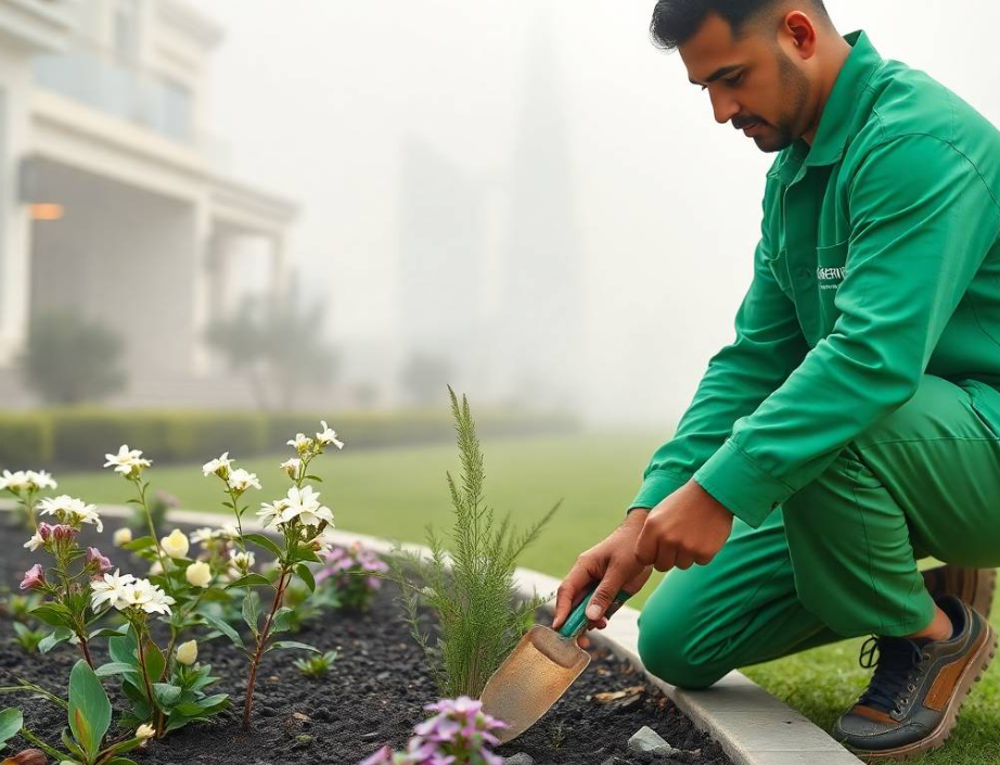 , professional landscaping advertisement photography, full-frame DSLR, 85mm lens, realistic depth of field, natural shadows,