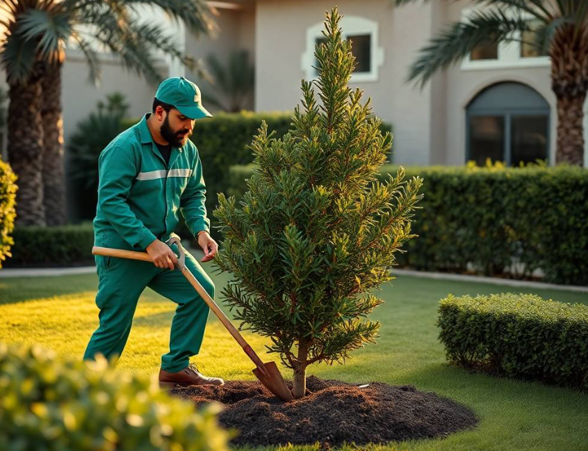Greenapex enhances Haven Dubai villas with landscape design, tree planting, hedge care, lawn maintenance and dependable irrigation services.