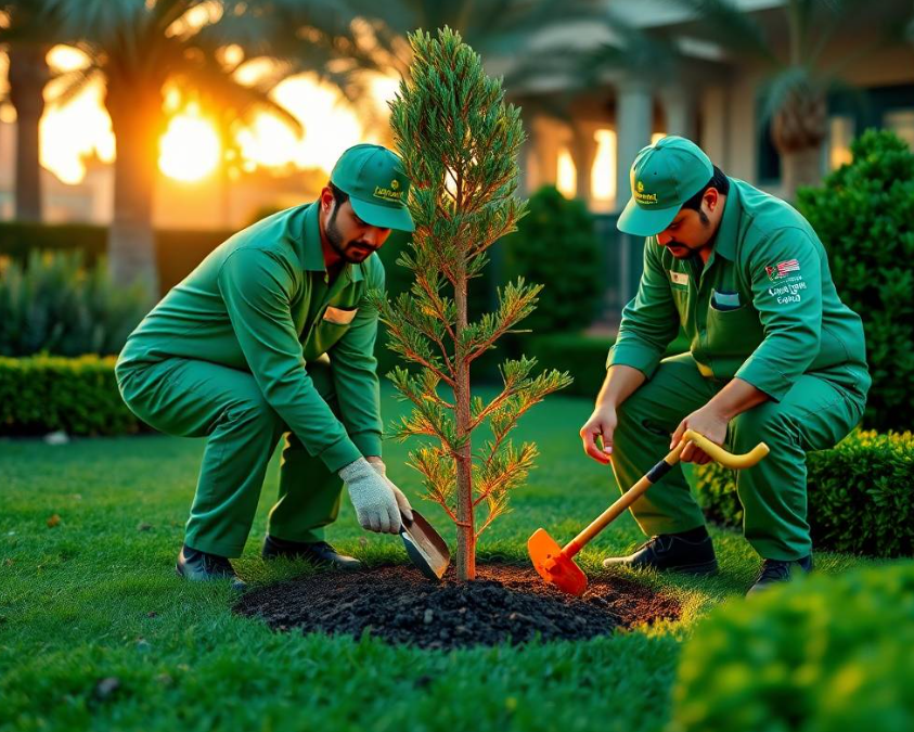Greenapex enhances Palm Jebel Ali Dubai villas with custom landscaping, tree planting, hedge care, lawn maintenance and irrigation services.