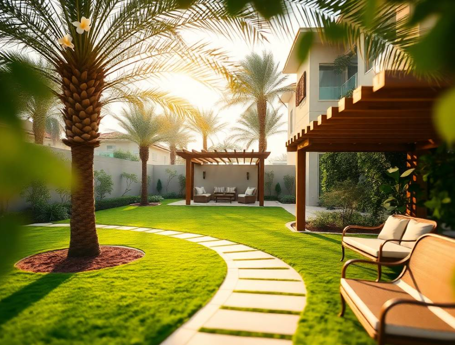 Greenapex creates premium landscapes in Al Khawaneej 2 Dubai with custom garden design, tree planting, manicured lawns and water-efficient irrigation.