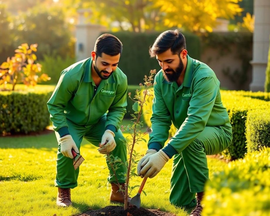 Greenapex enhances Nad Al Sheba 4 Dubai villas with landscape design, tree planting, hedge care, lawn maintenance and irrigation services.