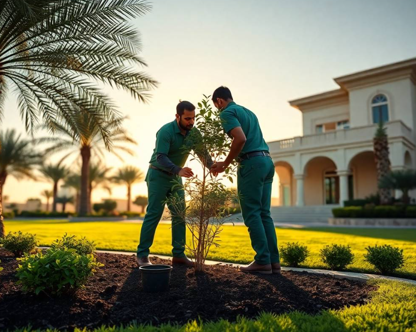 Keep your Al Foah Al Ain garden greener with Greenapex Landscaping irrigation care, lawn maintenance, planting, pruning and landscape improvement services.