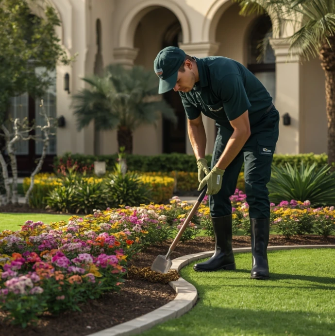 Affordable landscaping and gardening services in Yas Island Abu Dhabi creating beautiful gardens, lush lawns, irrigation systems, outdoor spaces, and reliable landscape care.