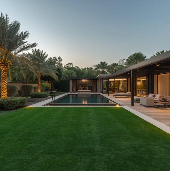 Professional landscaping services in Al Barari Dubai delivering modern garden designs, premium lawn care, irrigation solutions, and exceptional outdoor living environments.
