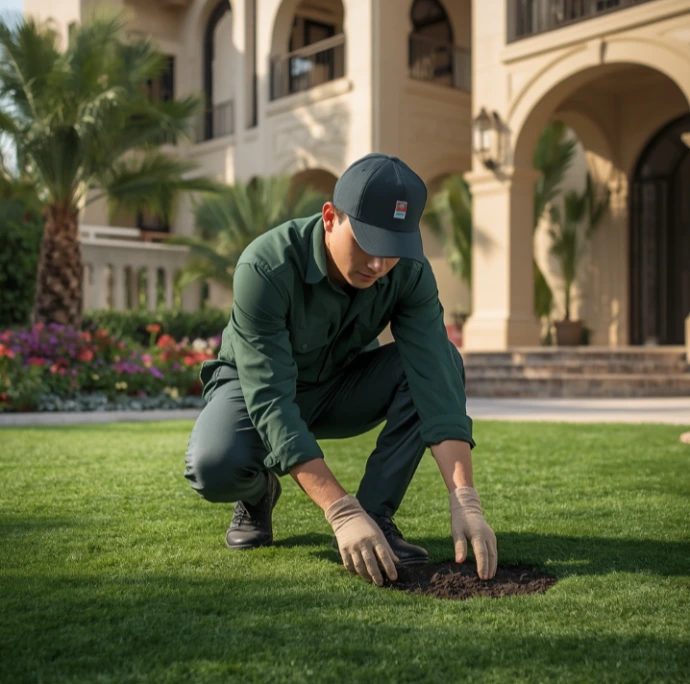 Reliable landscaping and gardening services in The Villa Dubailand creating luxury gardens, lush lawns, irrigation systems, elegant outdoor spaces, and year-round landscape care.
